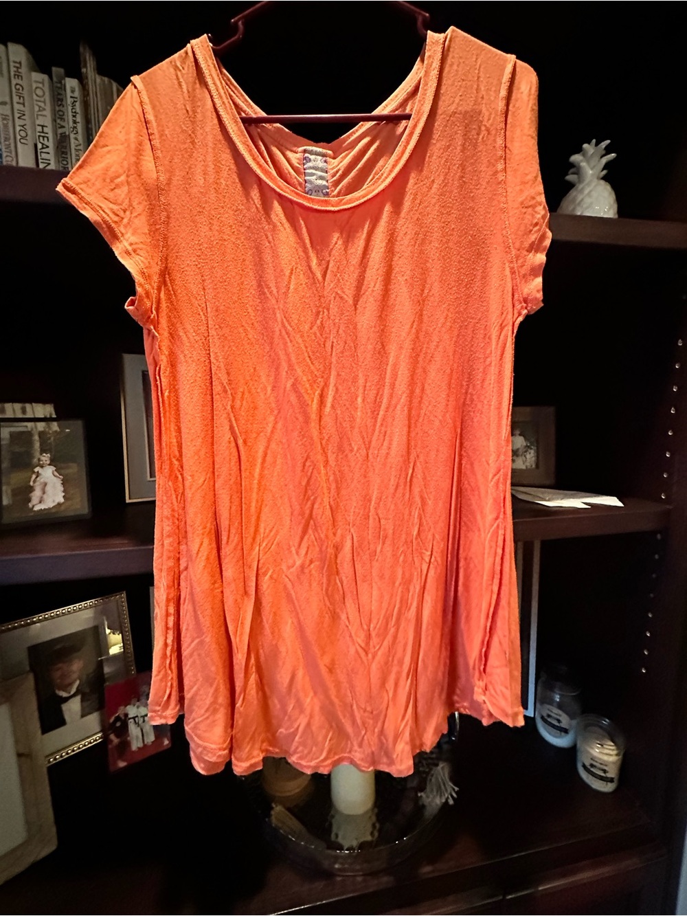 Women’s Orange Short-Sleeve Swing Top